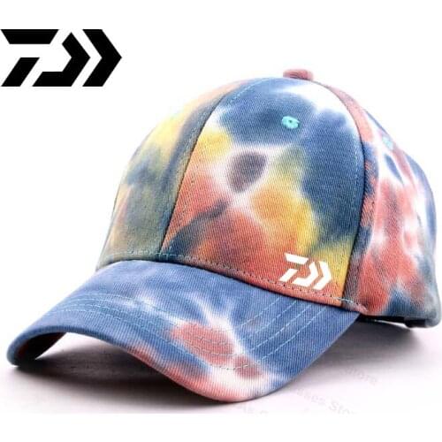 Daiwa Printing Protection Fishing Hat Breathable Outdoor Sports Hat Fishing Cap with Adjustible Chin Strap Fishing Apparel