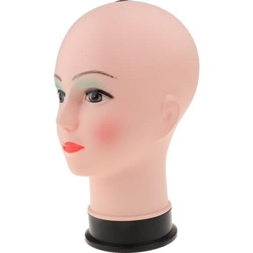 Bald Female Mannequin Head Model for Wigs Making Scarf Hat Cap Glass Display Wig Head Holders Storage Rack