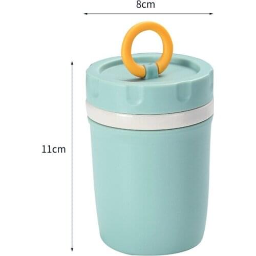 Mini Japanese Plastic Water Bottle Double Layer Soup Milk Cup Microwaveable Thermos Breakfast Vacuum Flasks 300ML Containers