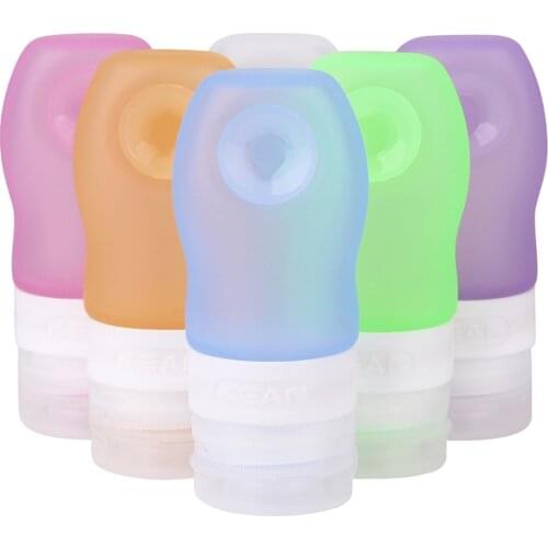 Refillable Bottle Travel Containers Portable Soft Silicone Containers 37ml 60ml 89ml Travel Bottles Squeezable With Suction Cup