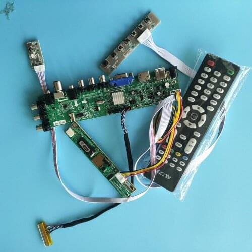 Kit For LP141WX1 TL DVB-C DVB-T Digital HDMI Panel 1 CCFL LCD 30pin 1280X800 TV VGA USB AV Controller board remote Panel LCD