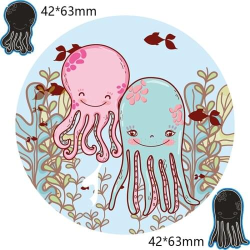 New Metal Cutting Dies 2pcs Jellyfishes For Card DIY Scrapbooking stencil Paper Craft Album template Dies 42*63/42*63mm