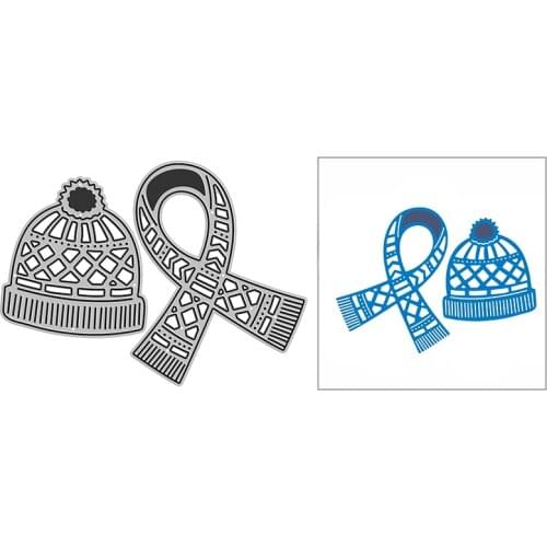 New Christmas Scarf Hat Craft Embossing Mold 2021 Metal Cutting Dies for DIY Decorative Scrapbooking Album Card Making No Stamps