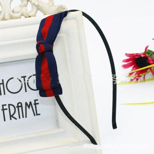 Korean Style Cute Bowknot Stripe Ribbon Hairband Headband for Headwear Women Girls Hair Accessories