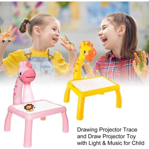 Drawing Projector Trace and Draw Projector Toy with Light & Music Painting Copy Pad Learning Early Educational Toys Gifts