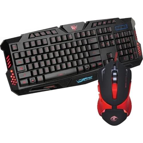 J70 Cracked Three Color Backlit USB Wired Gaming Keyboard and Mouse Set for Notebook Desktop