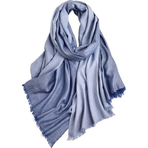 Silk cashmereblend twill women fashion double face color thin scarf shawl pashmina 90x195xm