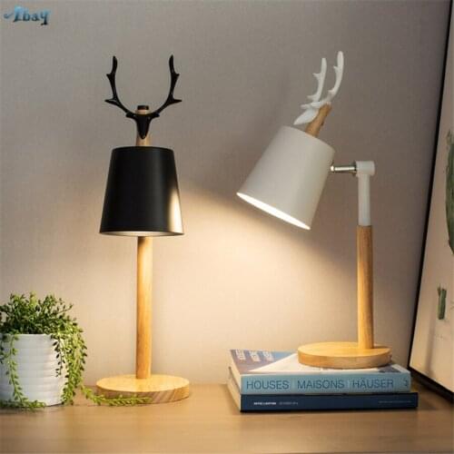 Nordic Table Lamp Bedroom Modern Simplicity Bed Lamp Decoration Home LED E27 Childrens Room Study Living Room Reading Table
