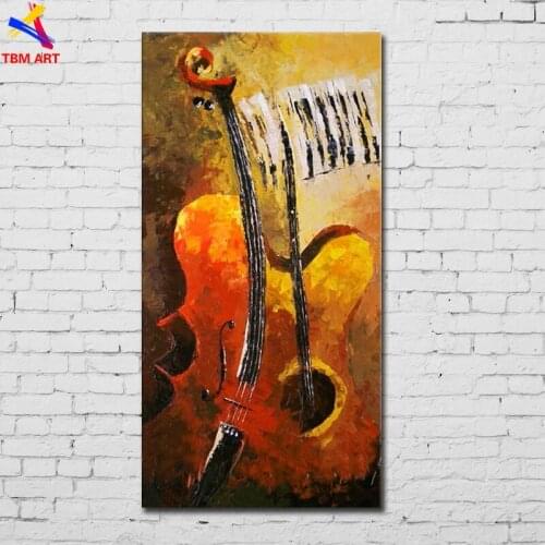 Textured Guitar Picture Hand painted Modern Abstract Oil Painting on Canvas for Living Room Wall Art Home Decoration Gift SL113