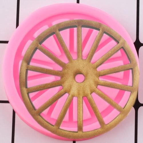Wagon Wheel Silicone Mold Fondant Molds Cupcake Topper Baby Birthday Cake Decorating Tools Candy Clay Chocolate Gumpaste Moulds