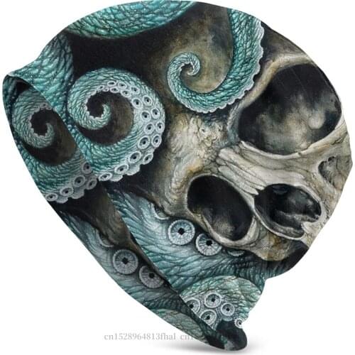 Knit Hat Cthulhu Scarf Skull Winter Warm Beanie Caps For Men Women Skullies Beanies Ski Caps Cotton Bonnet Hats