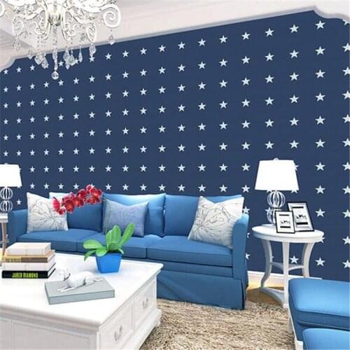 Wellyu Self-adhesive wallpaper pvc warm childrens room wallpaper stars bedroom bedroom background wall paper renovation sticker