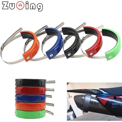 Motorcycle exhaust pipe drop protection ring Muffler protection rubber For 100-140mm Stainless Steel Clamp