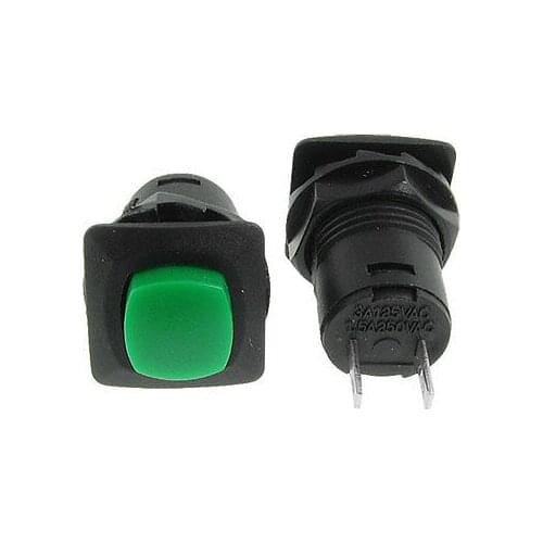AC 125V/3A 250V/1.5A SPST ON/OFF Green Latching Push Button Switch