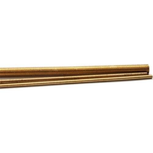 M2-M20 Copper Threaded Rods Copper Threaded Rods Brass Screw Rods Screw Rods Without Head Bolts