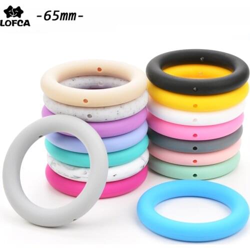 10pcs/lot Baby Silicone Beads Round 65mm Teething Ring Food Grade Nursing BPA Free High Quality Silicone Teether Necklace Toys