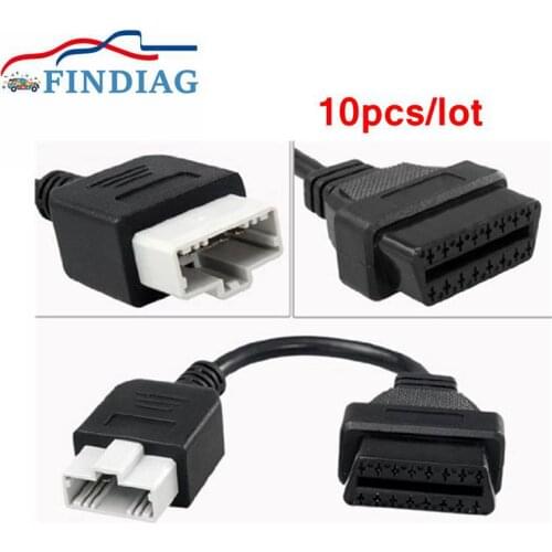 10pcs/lot Professional Vehicle Converter OBD OBD2 Diagnostic Connector for Honda 5 pin to 16 pin Adapter 5pin Socket Connector