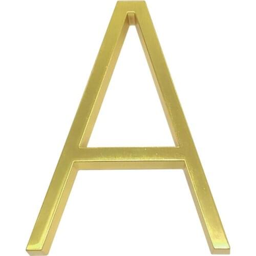 127mm Golden Floating Modern House Number Satin Brass Door Home Address Numbers for House Digital Outdoor Sign Plates 5 In. #B