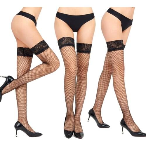 2021 Sexy Designer Lace Fish Net Thigh High Knee Socks Long Socks Women Transparent High Elastic Stockings Kawaii Socks