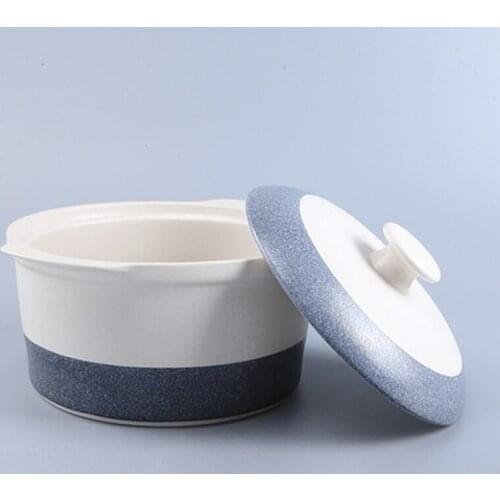 2300ml Japanese Creative Snowflake Glaze Color Matching Two-ear Ceramic Casserole Restaurant Kitchen Home Soup Pot Stew Pot