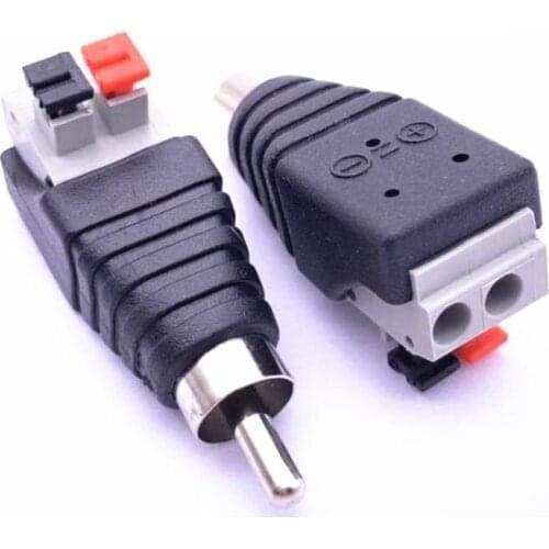 3Pcs Video AV Balun RCA Male/Female to AV Screw welding-Free Terminal Stereo Jack 3.5mm male 4pin Terminal Block Plug connector