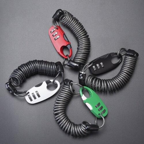 3-Digit Password Code Lock Mountain Bike Portable Security Anti-Theft Cable Steel Wire Waterproof Portable Bicycle Accessories