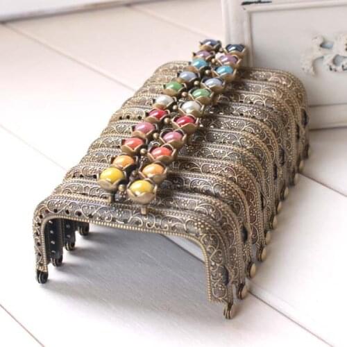5pcs/lot 8.5cm sqaure Lotues Beads head Metal Purse frame Kiss Clasp,11colors Frame Kiss Clasp Lock DIY Craft wallet accessaries