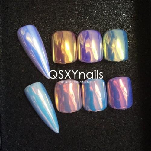 50g TOP GlOSS SUPER MIRROR Aurora Powder Neon Mermaid Unicorn Pigment Glitter Gold Orange Chrome Smooth Rubbing for Nail Gel