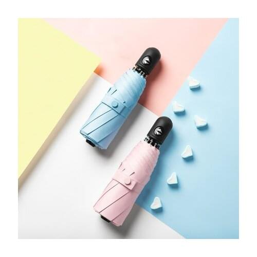 Automatic Pocket Umbrella Sun Protect Mini 5 Folding Small Portable Ladies Parasol Black Coating Solid Fashion Umbrella Cute U5B