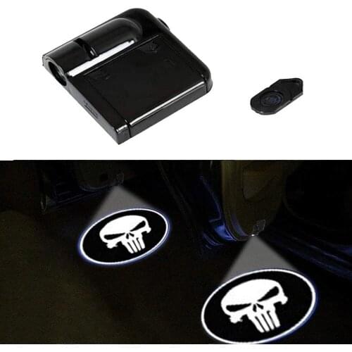 Car Welcome Lamp Grimace Pattern Welcome Light Decorative Light Wireless Welcome Light Magnetic Induction Control