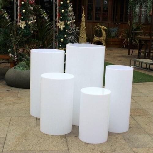 White mental/clear Acrylic Plinth Display Acrylic/white mental Pedestal Flower Stand Wedding Decoration Pillar yudao897