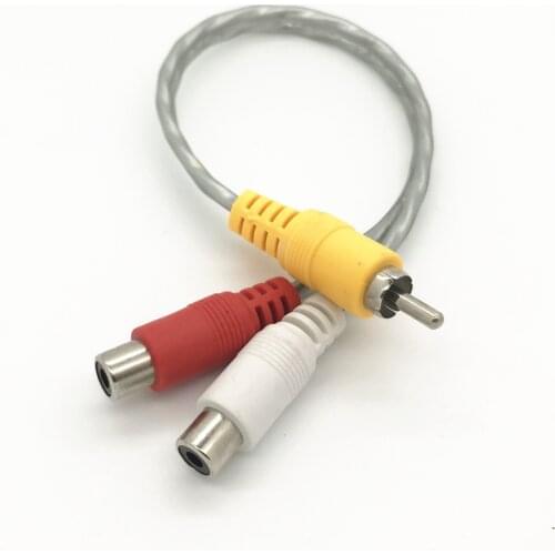 Free Delivery 1 RCA Male Mono To 2 RCA Female Stereo Audio Splitter A/V Y Cable Lead