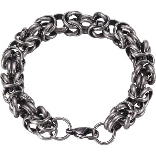 2021 New Trendy Chain Men Bracelet Stainless Steel 11mm Width Chain Bracelet For Men Women Jewelry Gift GS0113