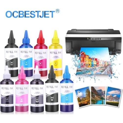 9x100ml Refill Pigment Ink Bottle For Epson P600 P608 P800 P807 P808 3800 3850 3880 3890 Printer Ink (BK C M Y LC LM LK LLL MK)