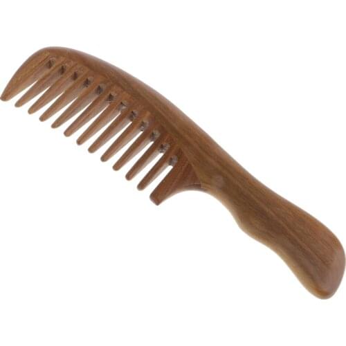 Wood Comb Wooden Wide Tooth Hair Comb Detangler Brush Anti Static Sandalwood