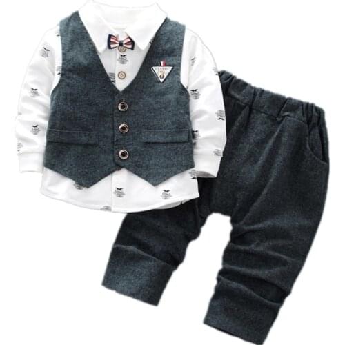 Spring Autumn Baby Boys Girls Clothing Kids Jacket T-Shirt Pants 3Pcs/sets Kids Cotton Tracksuits Infant Suits Children Costume