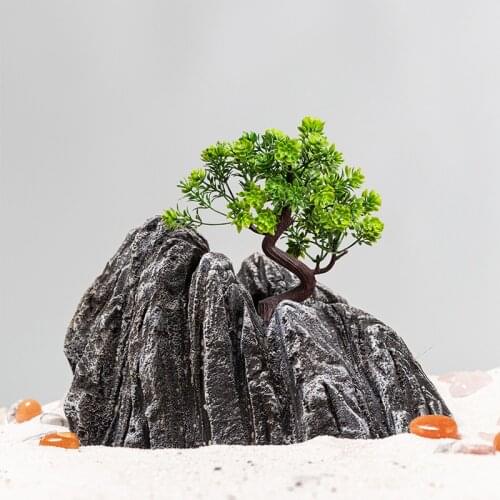 Modern Simulation Landscaping Stone Fish Tank Ornament Aquarium Potted Plants Rockery Garden Stones Home Zen Garden Decoration