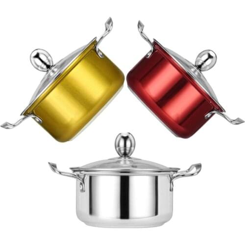 Mini Stockpot With Lip Stainless Steel Soup Pot Hot Pot panelas Kitchen Stock Pots Cookware Cooking Pot hotpot Kitchen Tools