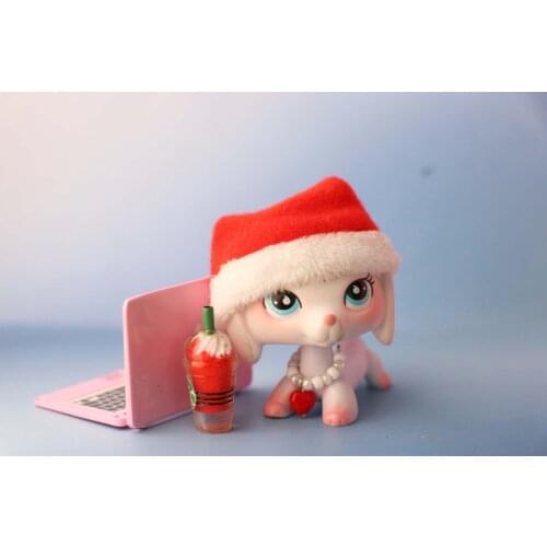 Pet Shop Littlest New Butter Collie Dog Wtih Mini Accessories Collars Glasses Drink Cake Kid Boy Girl Toy Rare