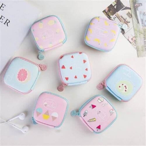 Mini Cute Fruit Pattern Charging Cable Earphone U Disk Storage Pouch Container