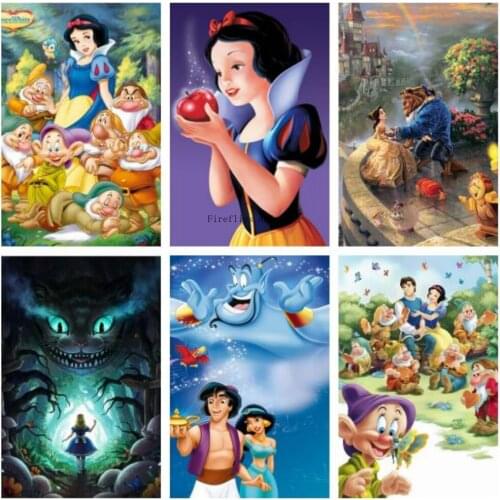 Disney Diamond Painting Alice In Wonderland Forest Mushroom Tree Diamond Embroidery Full Mosaic Cross Stitch Kits Home Decor