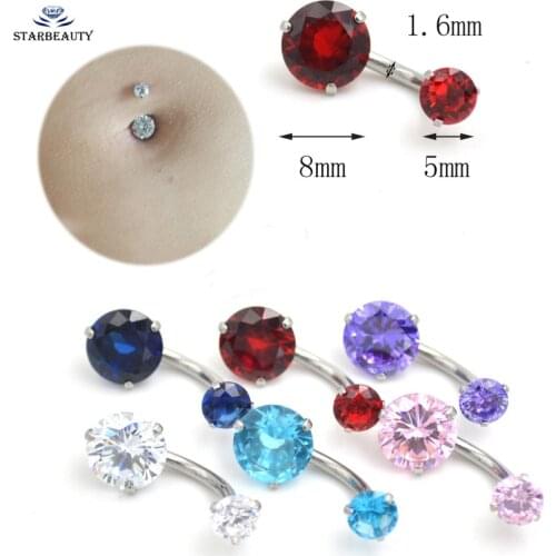 New Brand AAA Zircon Jeweled Style Belly Button Ring Body Piercing Jewelry Navel Piercing 316L Stainless steel Belly Earrings