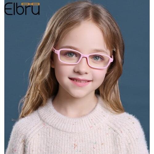 Elbru Children Anti-blue Light Glasses Baby Fashion Eyewear Versatile Glasses Frame Student Plain Spectacles For Boys And Girls