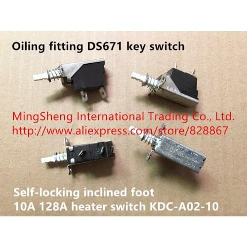 Original new 100% oiling fitting DS671 key switch self-locking inclined foot 10A 128A heater switch