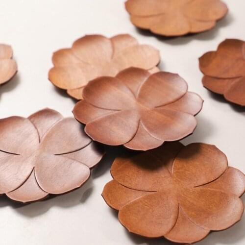 M17D Solid Wood Material Coasters Placemats Heat Resistant Drink Mats Table Natural Tea Coffee Cup Pad Photography Props Mats