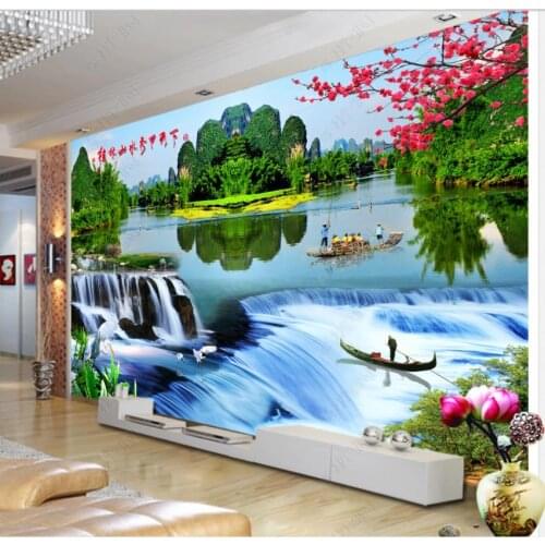 Custom photo wallpaper for walls 3 d murals Beautiful pastoral forest tree landscape background wall paper decorative painting