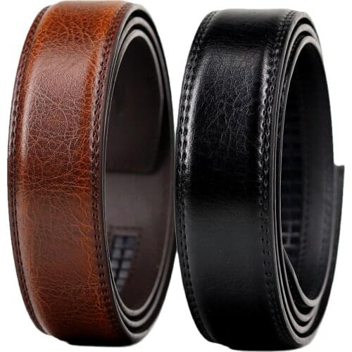 2021 mens leather belt high quality casual ratchet belt mens black brown belt 44" -52" does not include belt buckle