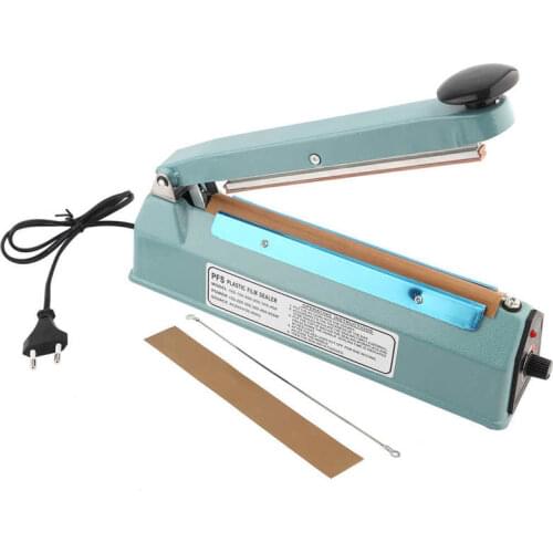 8in Metal Heat Sealing Impulse Manual Sealer Machine Closer Bag Packing Tool Kit Metal Heat Sealing EU Plug 220V