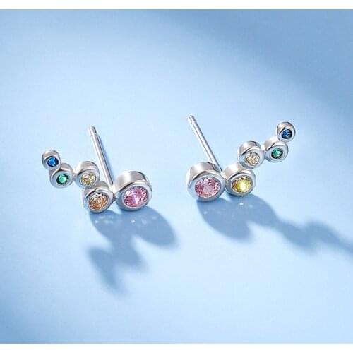 Woman Fashion Earrings for Women Geometric Element 925 Sterling Silver Jewelry Engagement Party Gift Long Shiny Zircon Crystal