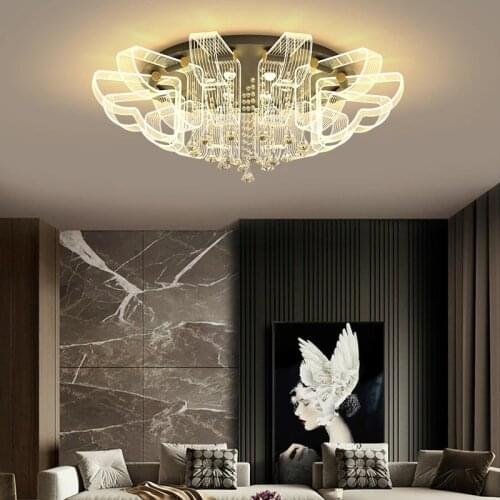 Modern Black Lustre Chandelier for Living Room Dining Bedroom Metal LED Heart-Shaped Acrylic Ceiling Lamp Indoor Decor Fixtures